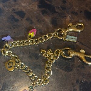 Coach Gold-Tone Chain Key Clip with Enamel Charms